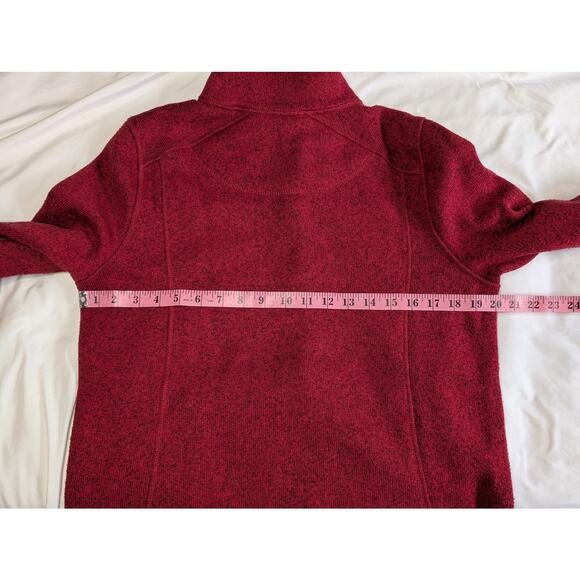 L.L.Bean Burgundy Red Fleece Jacket Full Zip Soft Cozy Fall Large Regular - Picture 6 of 7